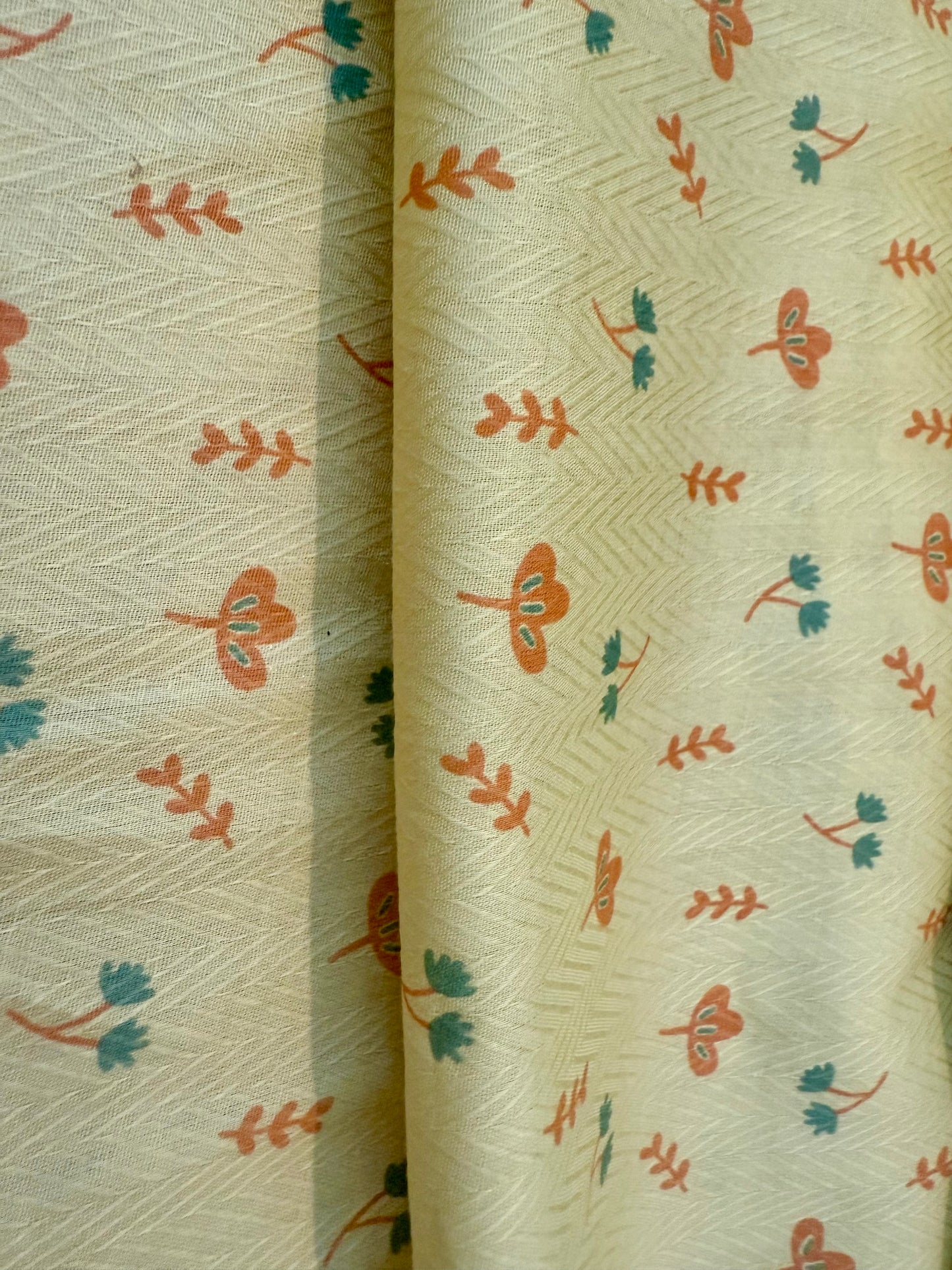 Floral pattern with light yellow background