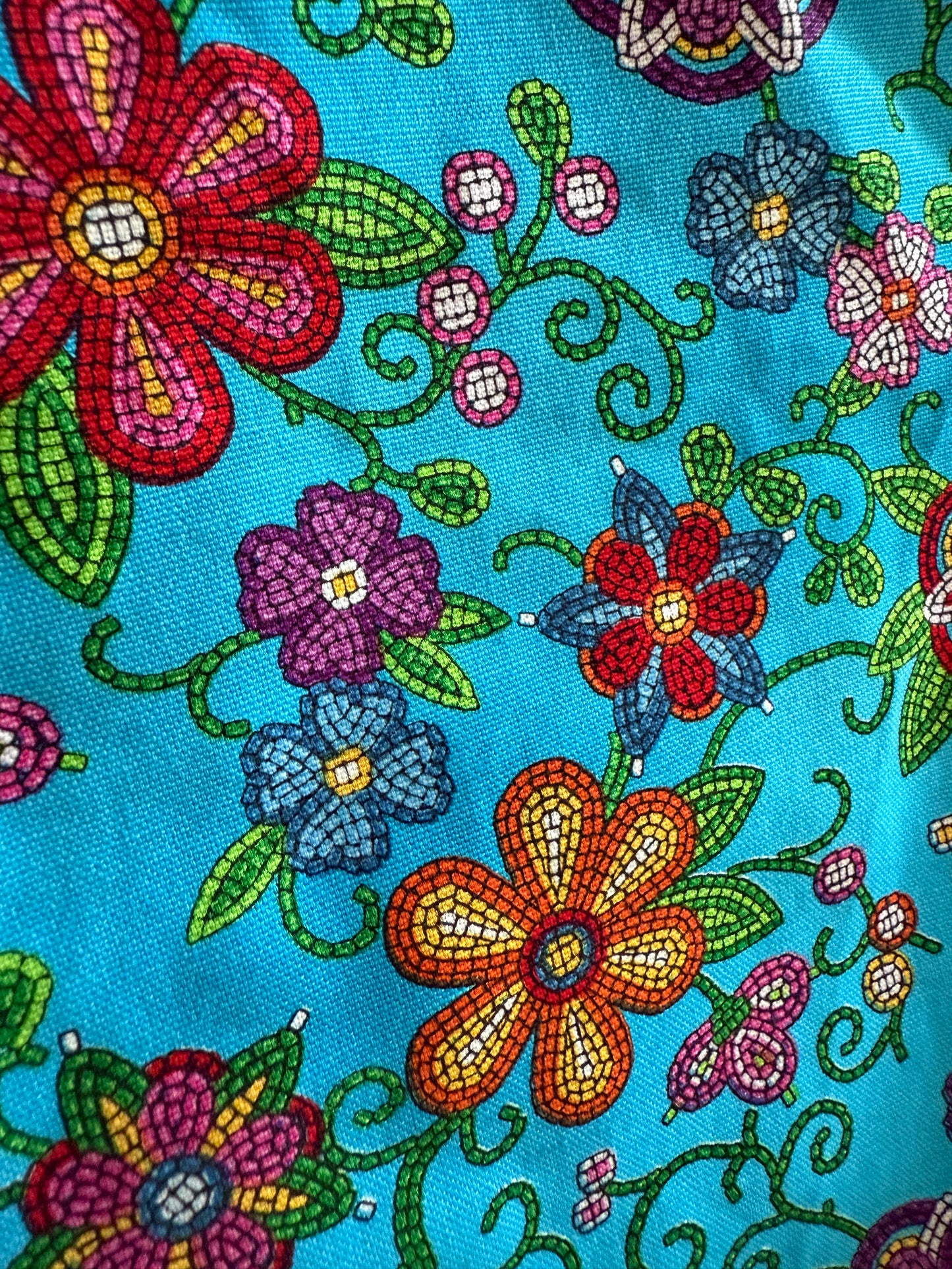 Floral pattern on blue background