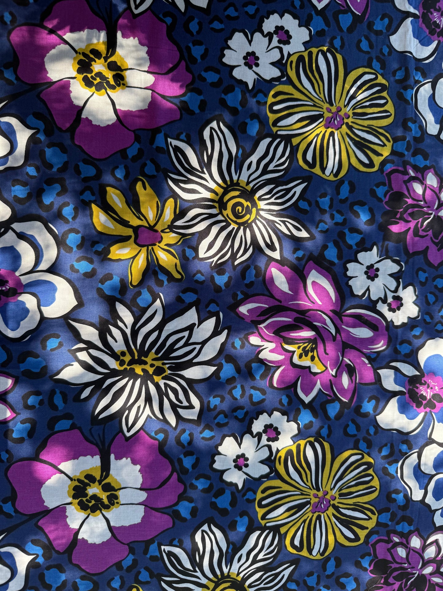 Floral pattern on indigo background