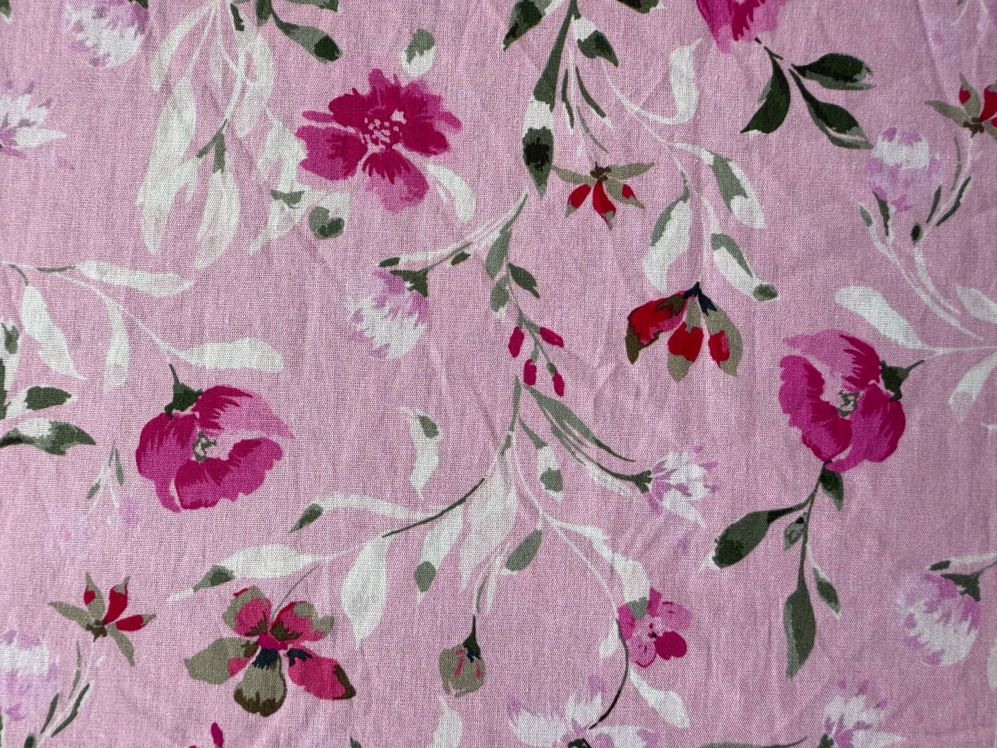Tablecloth for large table with flowers on light pink background