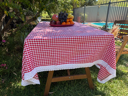 Red Gingham Tablecloth
